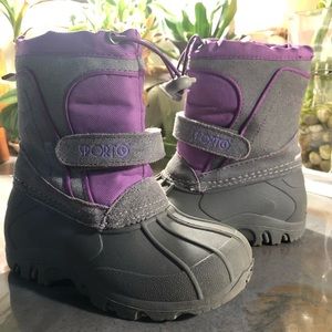 EUC Sporto Toddler Snow/Rain Boots - Purple & Gray